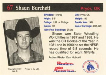 1991 Rodeo America Set B #67 Shaun Burchett Back